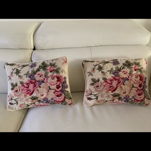Embroidery Floral Accent Pillows - Picture 2 of 7
